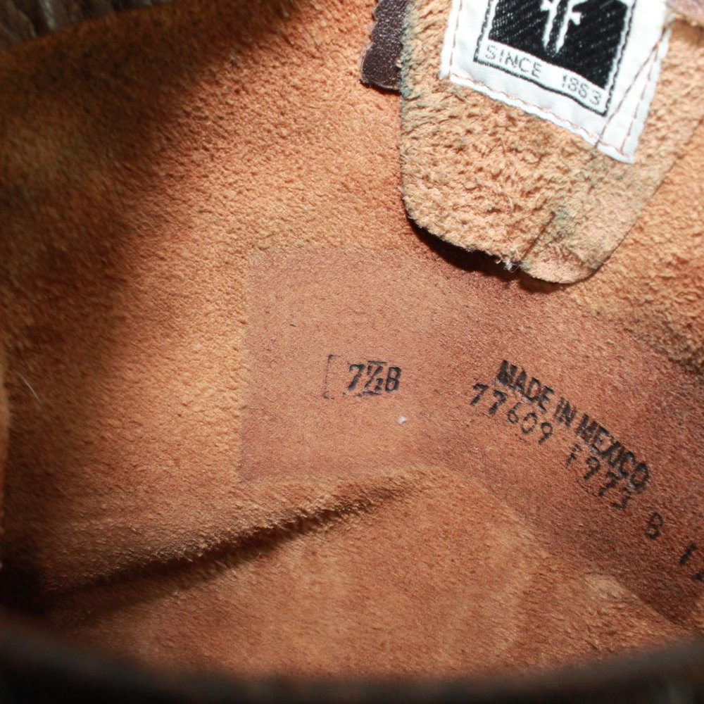 FRYE Veronica Brown Distressed Leather Buckle Tall  Boots Size 7.5 B - Picture 7 of 10